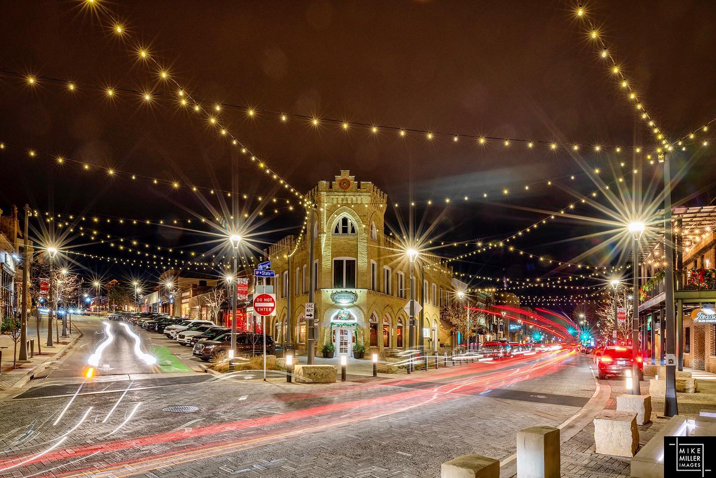 The Village in Wauwatosa at night